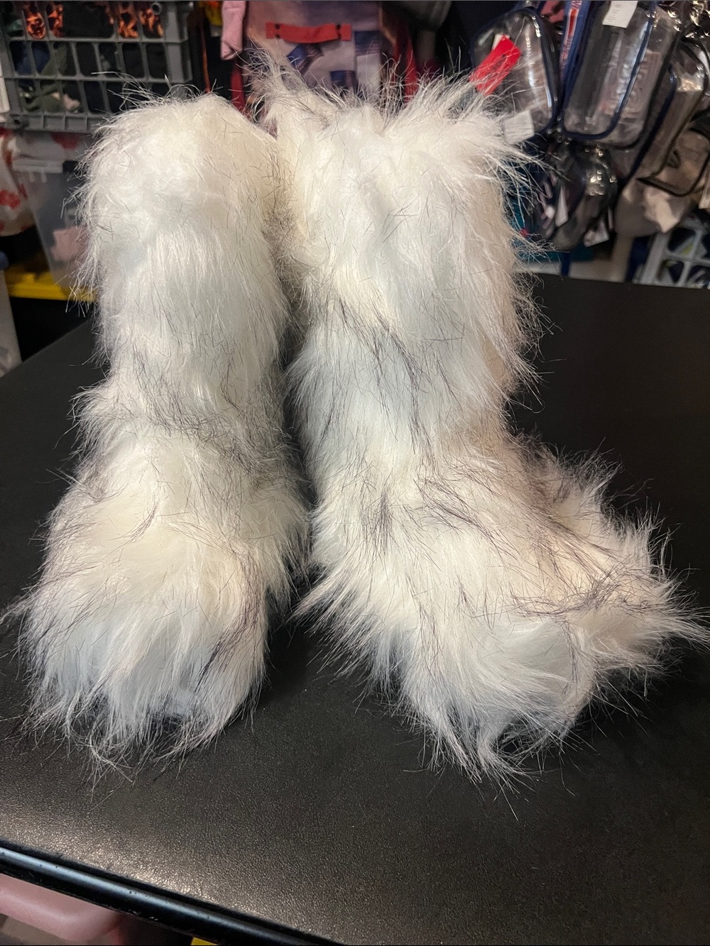 Faux Fur White Women's Fashion Booties